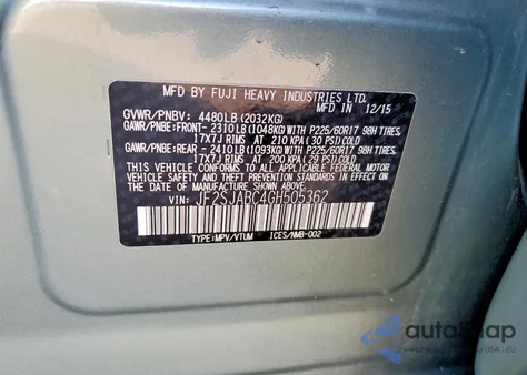 2016 Subaru Forester 2.5I z USA, uszkodzony, nr VIN JF2SJABC4GH505362